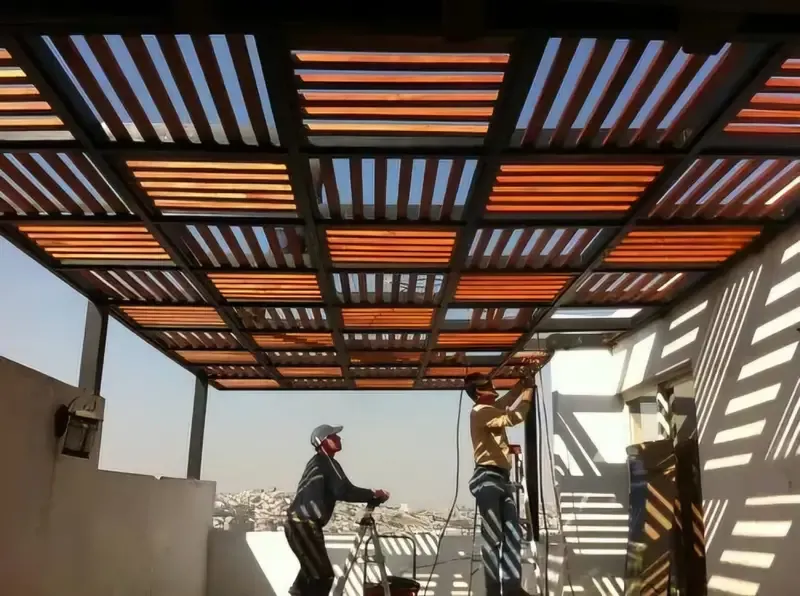 محداد مظلات جلسات خارجية وبرجولات في حي المطار بالرياض